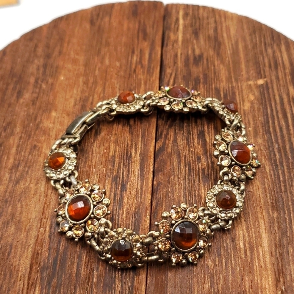 B2229‎ Vintage Liz Claiborne Honey Bronze bracelet stunning!